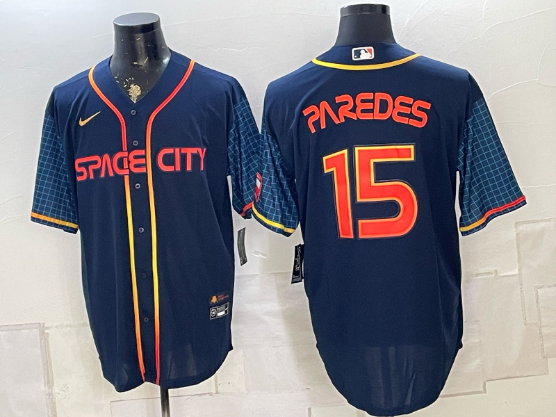Men 2026 Houston Astros #15 Paredes Blue MLB Jerseys 0826002->houston astros->MLB Jersey
